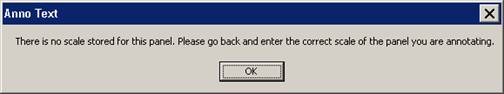 Error message: There is no scale stored for the panel.