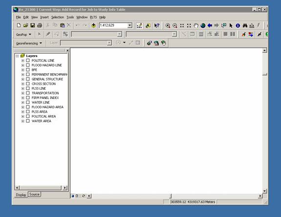 View of ArcMap project after switching to full screen mode.