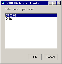 DFIRM Reference Loader dialog window