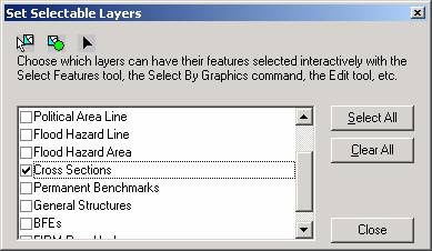 Check the boxes beside the layer(s) from which you want to make selections