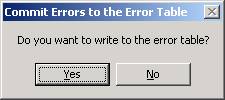Write the errors identified to the error table