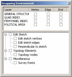 Snapping environment window seen in ArcMap
