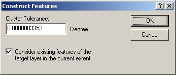 Setting the cluster tolerance for Construct Features command in ArcMap