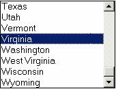 State dropdown