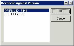 Reconcile Against Version dialog