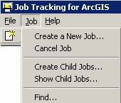 JTX Menu with Job dropdown options