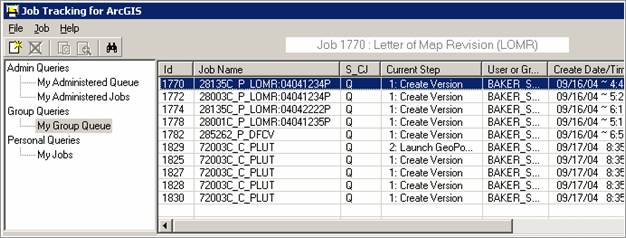 JTX interface showing queries and jobs in the queue