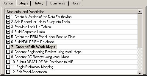 Steps Tab in the Updates and Views Section