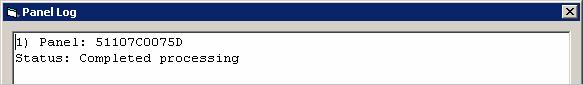 Panel Log completion dialog