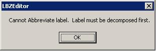 Warning message:  Decompose the label before abbreviating a word.