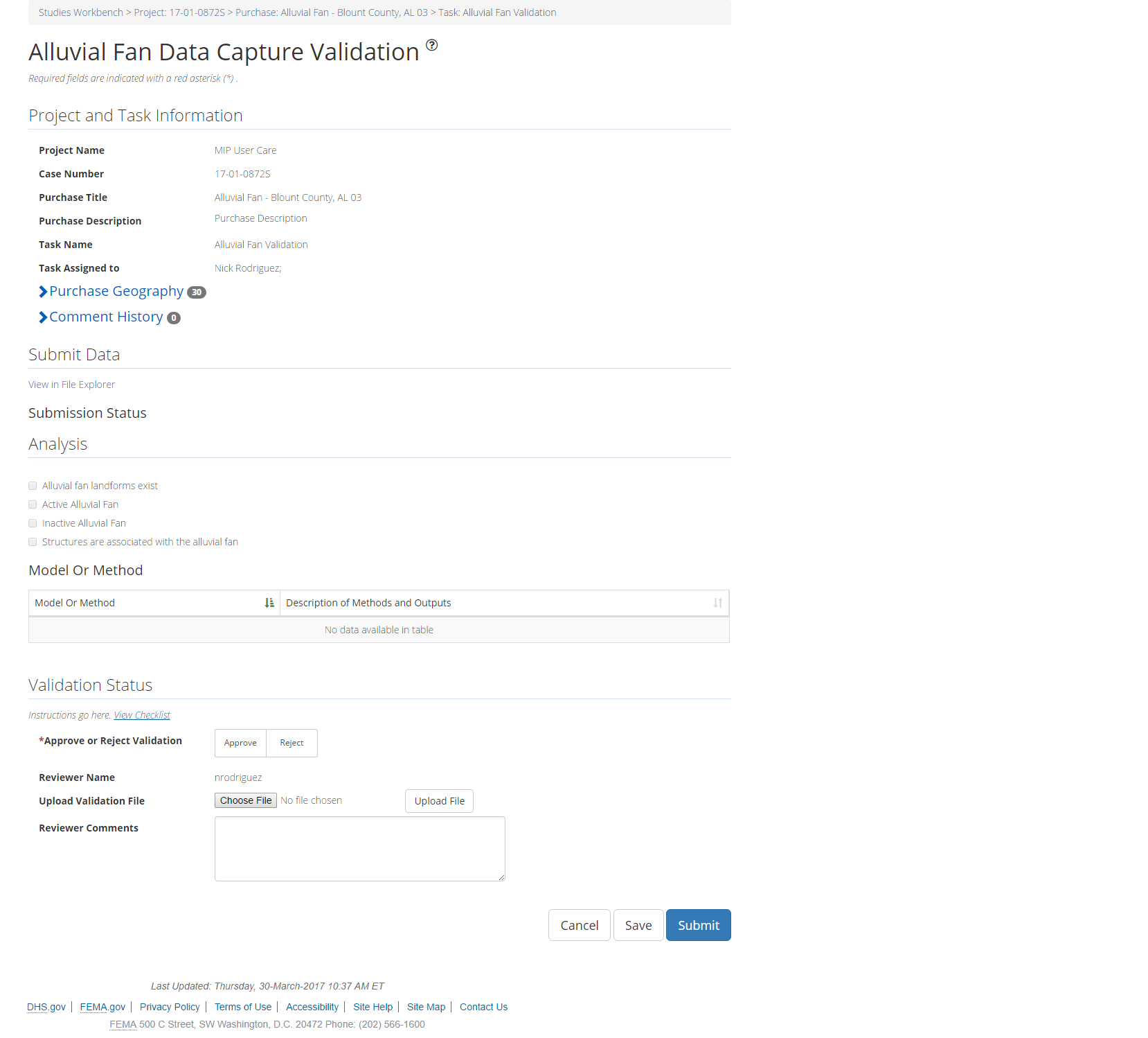 Validate Alluvial Fan Task