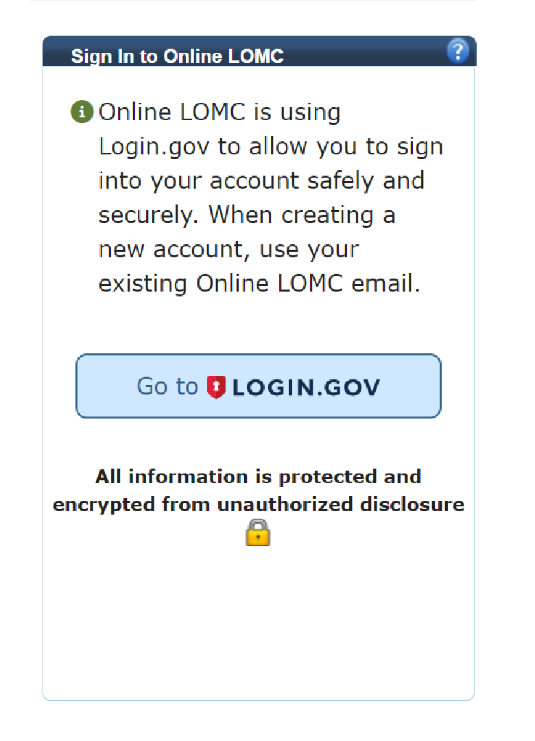 Online LOMC Sign In with Login.gov
