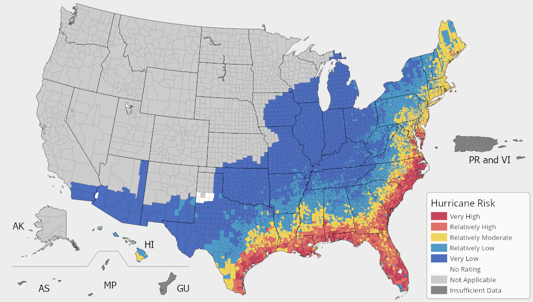 Best Ways To Prepare For Hurricane Season Nutristore Foods   Map Hurricane Risk 